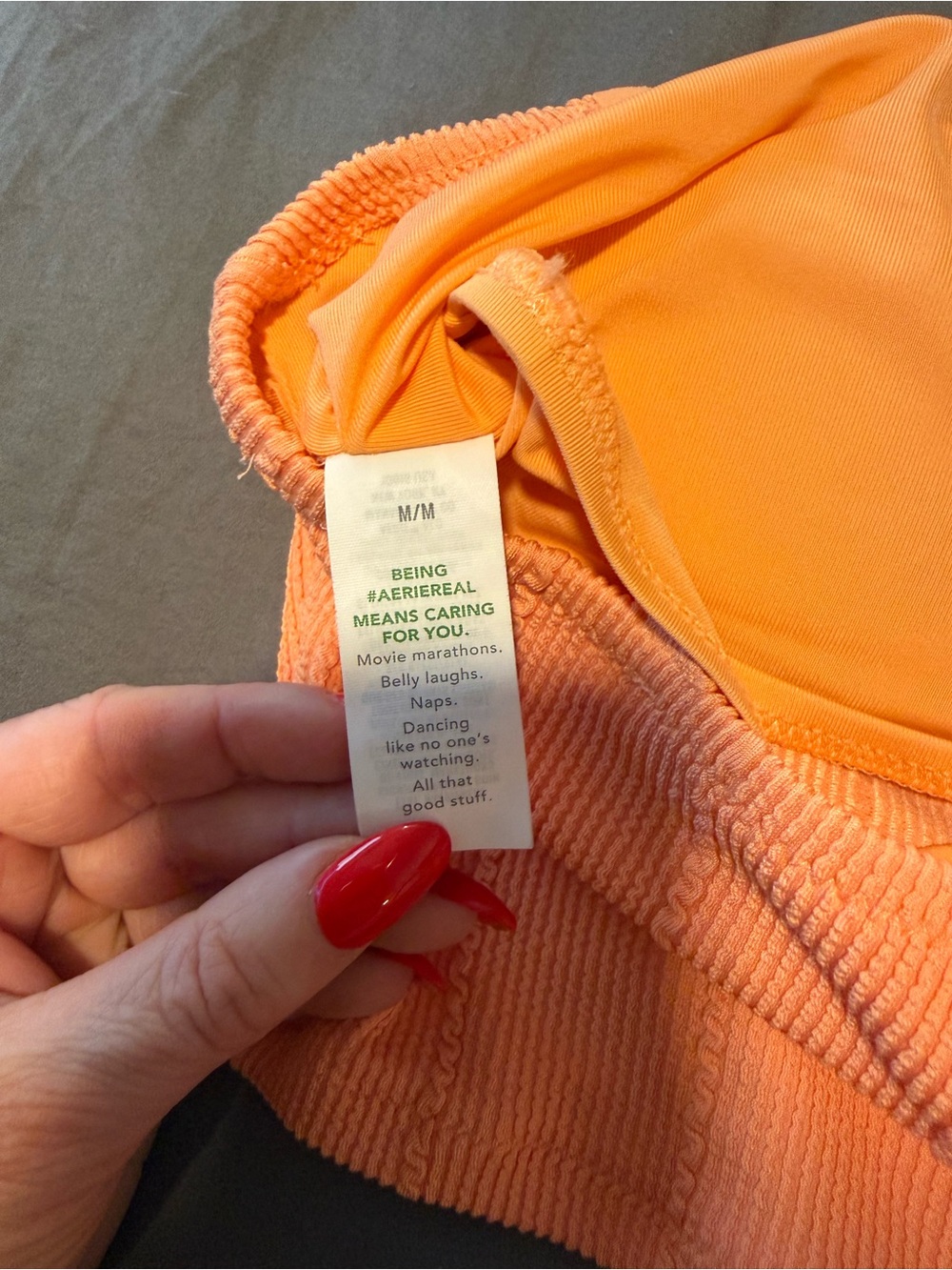 aerie Orange Ribbed Bandeau Bikini Set - Picture 4 of 4